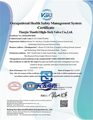 Vanne de commande motorisée de haute technologie Tianfei (4)