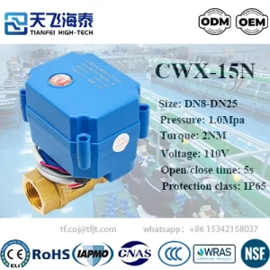 Tianfei Valvola a sfera motorizzata 110v ad alta tecnologia CWX-15N (5)